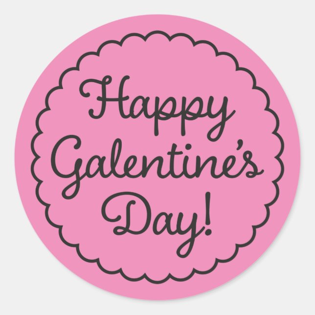 Pegatina del día de Galentine en la frontera con v (Anverso)