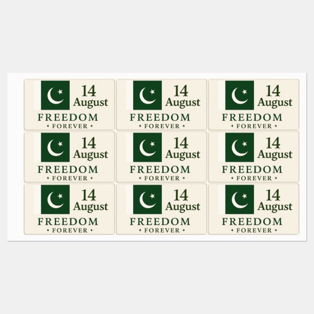 Pegatina del Día de la Independencia del Pakistán  (Hoja)