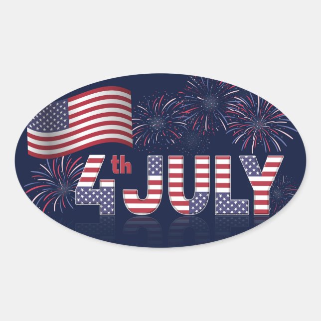 Pegatina del Día de la Independencia Feliz (Anverso)