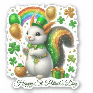 Pegatina del Día de San Patricio Afortunado Feliz