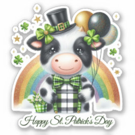 Pegatina del Día de San Patricio Afortunado Feliz