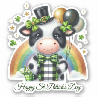 Pegatina del Día de San Patricio Afortunado Feliz