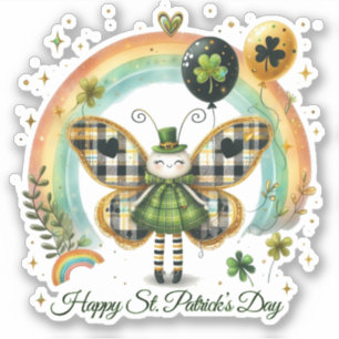 Pegatina del Día de San Patricio Afortunado Feliz