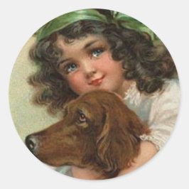 Pegatina del día de San Patricio con lomo y perro