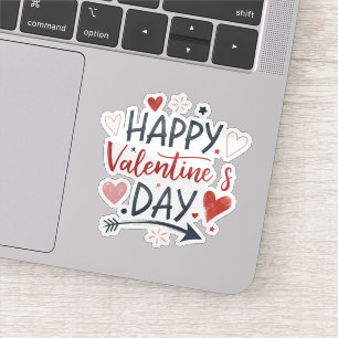 Pegatina del Día de San Valentín feliz