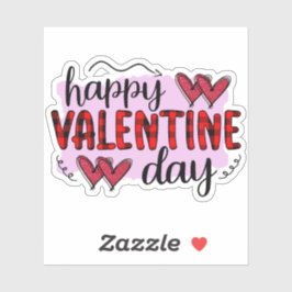 Pegatina del Día de San Valentín feliz