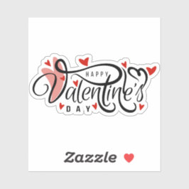Pegatina del Día de San Valentín feliz