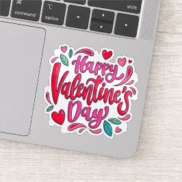 Pegatina del Día de San Valentín feliz