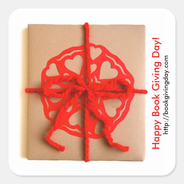 Pegatina del Día Internacional del Libro (cuadrado (Anverso)