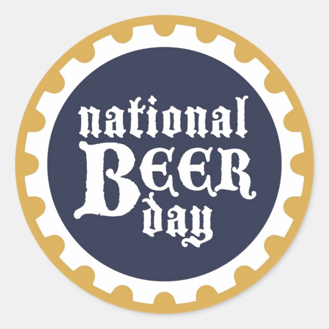 Pegatina del Día Nacional de la Cerveza (Anverso)