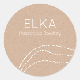 Pegatina del Diseñador de Kraft Look en blanco