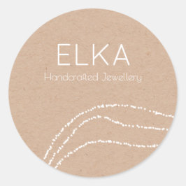 Pegatina del Diseñador de Kraft Look en blanco