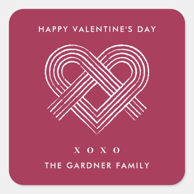 Pegatina del El día de San Valentín del nudo cardí (Anverso)