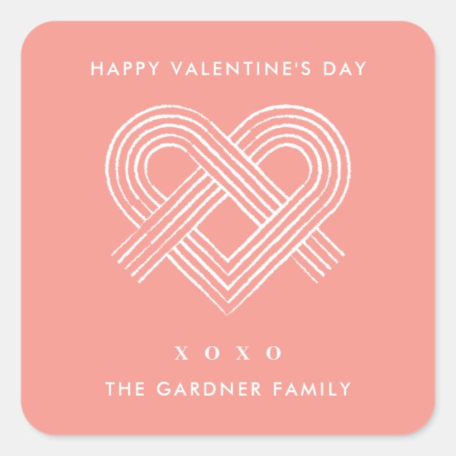 Pegatina del El día de San Valentín del nudo cardí (Anverso)