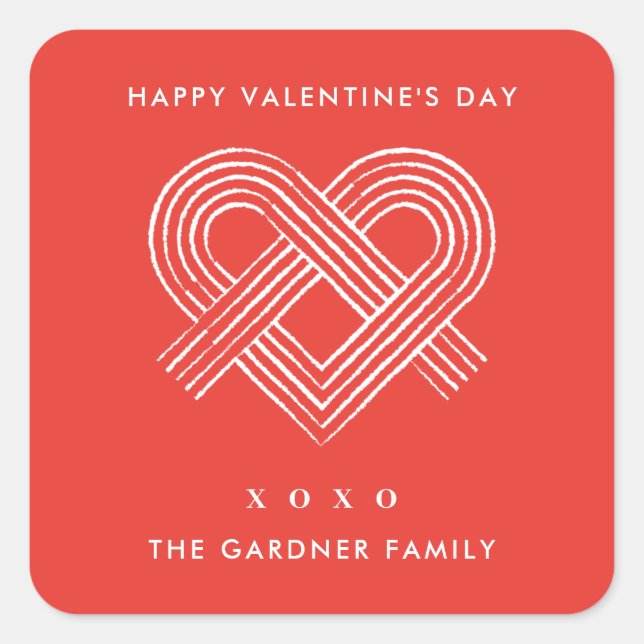 Pegatina del El día de San Valentín del nudo cardí (Anverso)