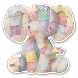 Pegatina del Elefante de Patchwork