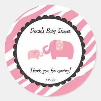 Pegatina del Elefante Safari Rosa