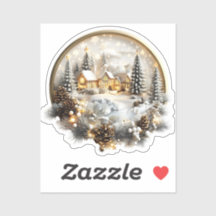 Pegatina del escenario invernal, etiqueta