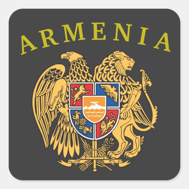 Pegatina del Escudo de Armas de Armenia (Anverso)