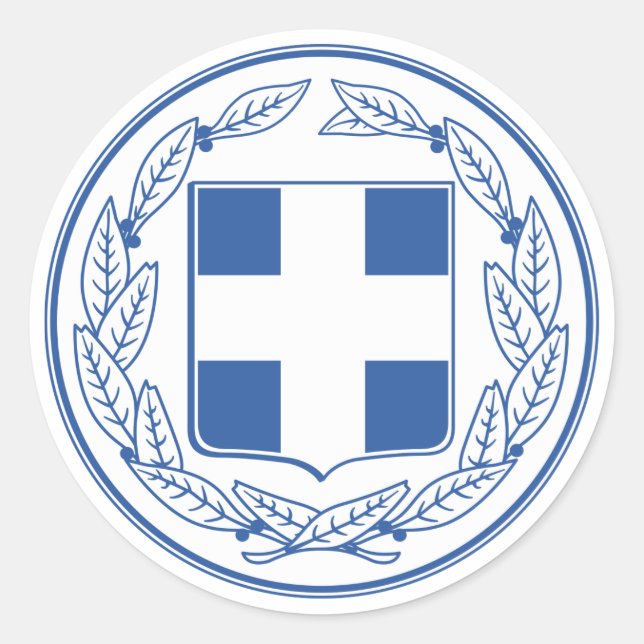 Pegatina del Escudo de Armas de Grecia (Anverso)