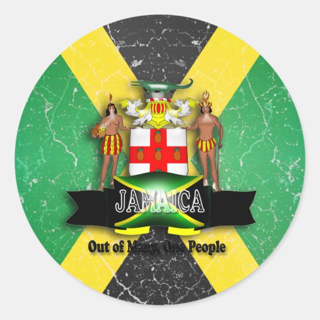 Pegatina del Escudo de Armas de Jamaica (Anverso)