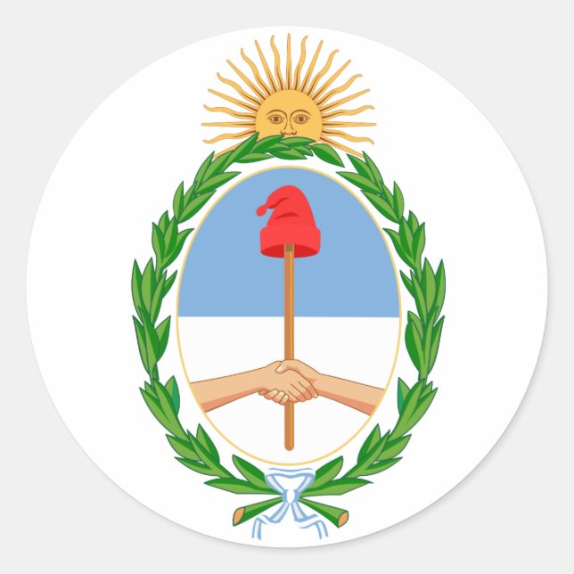 Pegatina del Escudo de Armas de la Argentina (Anverso)