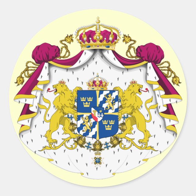 Pegatina del Escudo de Armas de Suecia (Anverso)