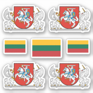 Pegatina del escudo de armas y la bandera de Litua