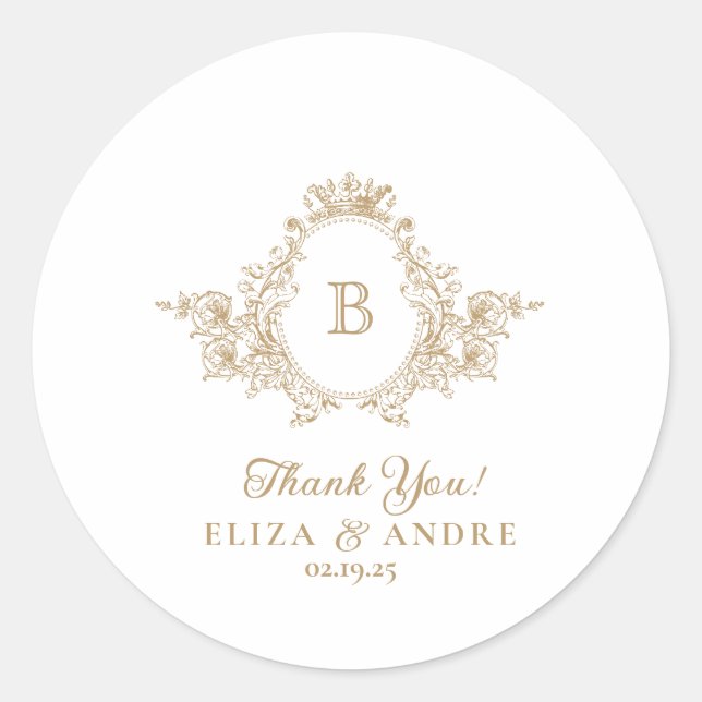 Pegatina del Escudo de Monograma Personalizado de  (Anverso)