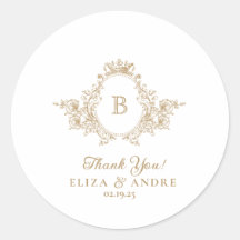 Pegatina del Escudo de Monograma Personalizado de 