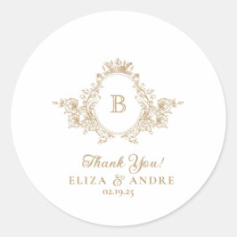 Pegatina del Escudo de Monograma Personalizado de 