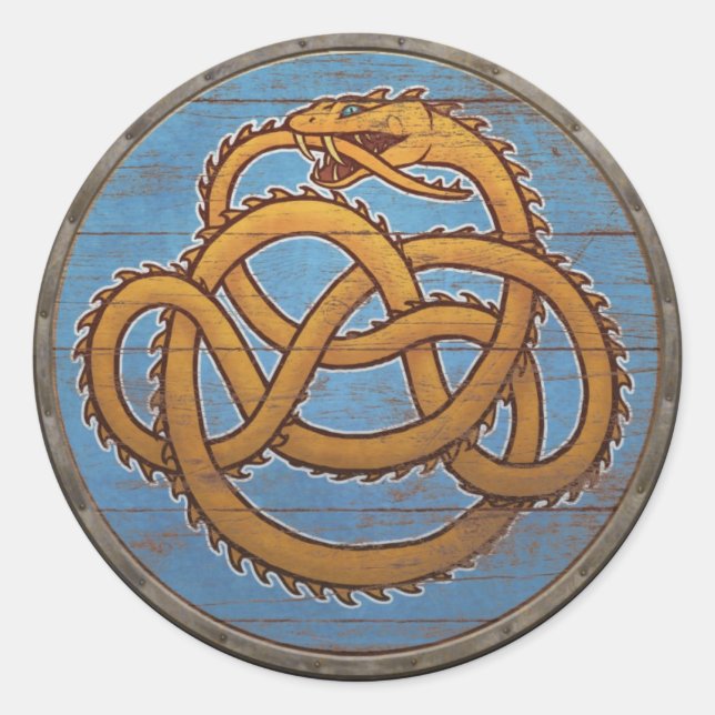 Pegatina del Escudo Viking - Jörmungandr (Anverso)