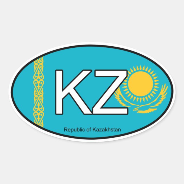 Pegatina del euro de Kazajistán (Anverso)