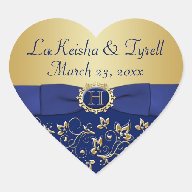 Pegatina del Favor de la Boda Floral de Monograma  (Anverso)