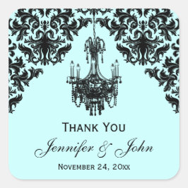 Pegatina del Favor de la Candelabra de Damasco Azu