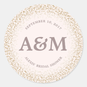 Pegatina del Favor de la Ducha Bridal de Confetti