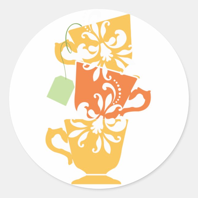 Pegatina del Favor de la Ducha Bridal - Té (Anverso)