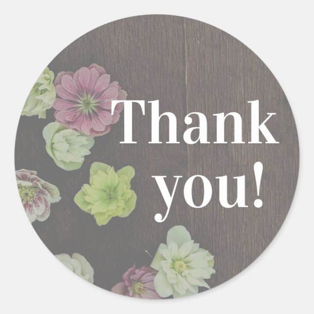 PEGATINA del Favor del Jardín CLASSIC Hellebore (Anverso)