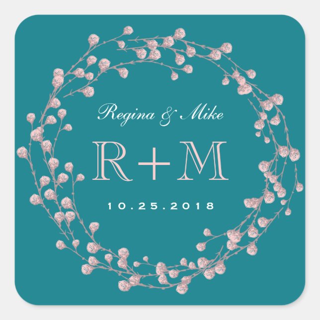 Pegatina del favorito de la boda de la flor floral (Anverso)