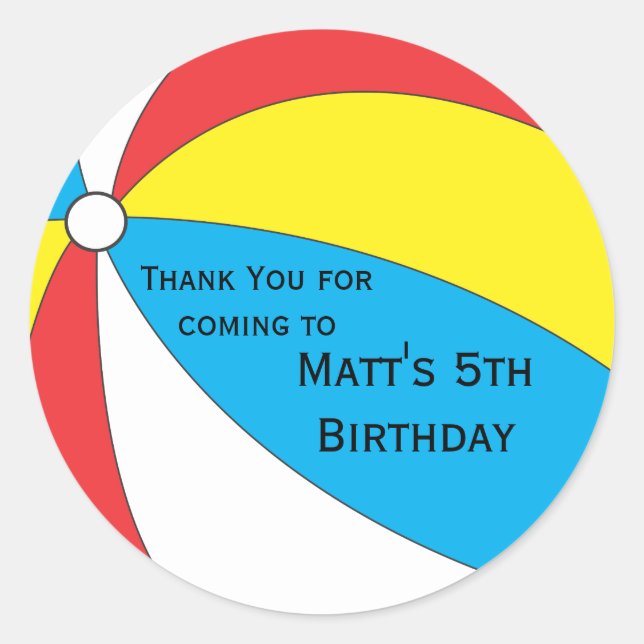 Pegatina del favorito de la fiesta de la piscina - (Anverso)