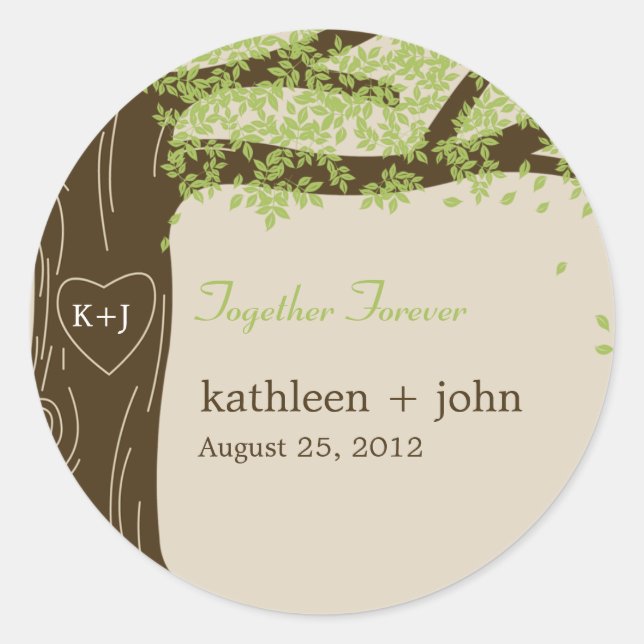 Pegatina del favorito del árbol de roble (Anverso)