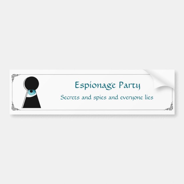 Pegatina del fiesta del espionaje (Frente)
