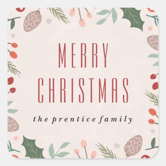 Pegatina del follaje invernal - Beige (Anverso)