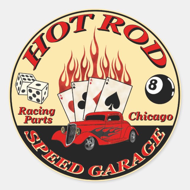 Pegatina del garaje de velocidad (Anverso)