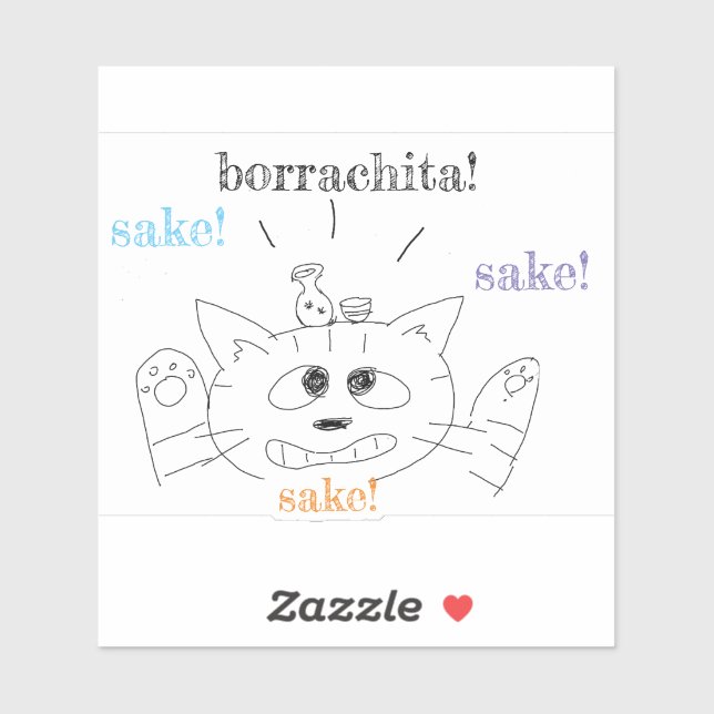 pegatina del gato de borachita (Hoja)