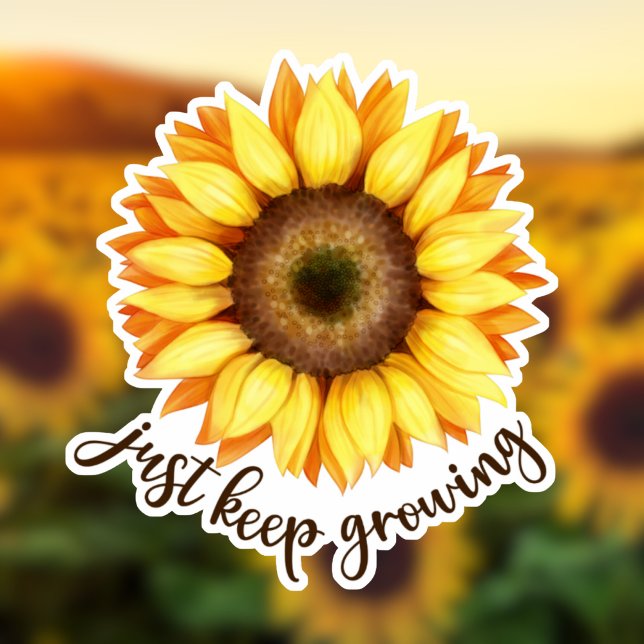pegatina del girasol "Sigue creciendo" (Subido por el creador)