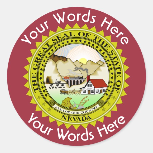 Pegatina del Gran Personalizado de Sello de Nevada (Anverso)