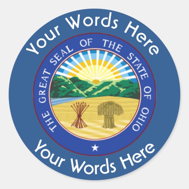 Pegatina del Gran Personalizado de Sello de Ohio (Anverso)