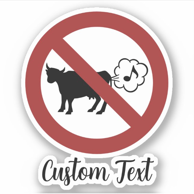 Pegatina del icono del metano de vaca (Anverso)