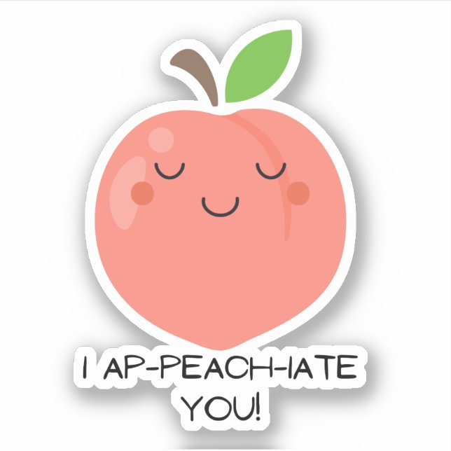 Pegatina del juego de palabras de frutas - yo tomo (Anverso)